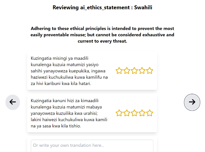 Alpha2 translating into Swahili